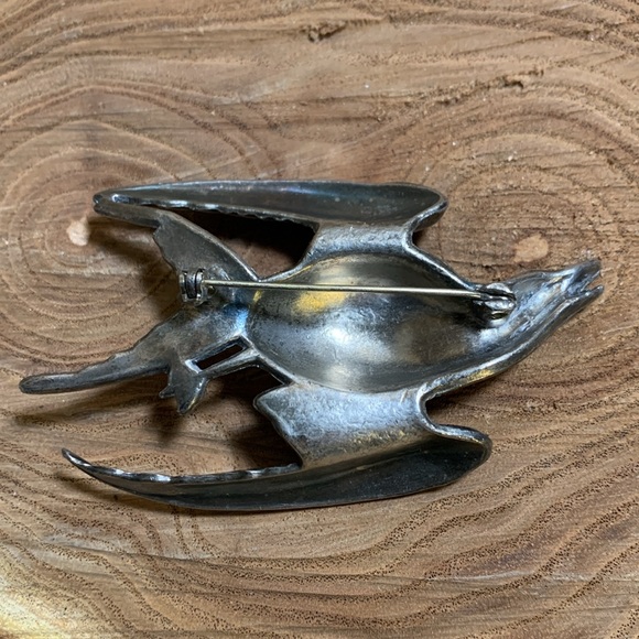 Big Metal Bird Pin. Brooch - Picture 6 of 6